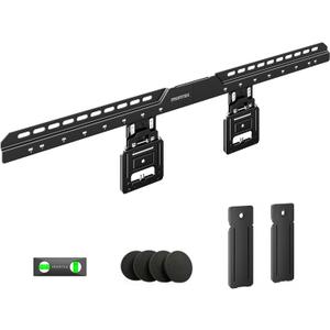MonTEK 0.35'' Ultra Slim TV Wall Mount for 50-100 Inch Flat & Frame TVs | up to 165 lbs, Low Profile Flush TV Mount, Micro Gap TV Bracket, Max VESA 850x800mm, Fits 16/18/24/32Studs