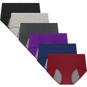 Nalwort Women's Menstrual Period Briefs Girl Ultra Soft Postpartum Cotton Panties Underwear (Color-m4) 3 XL