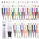 150 Pieces DIY Beadable Pen Kit – 50 Plastic Ballpoint Pens with Refills & Bags, Beads Not Included – School Supplies, Office Accessories & Craft Gifts for Students & Teachers (Multicolor)