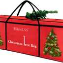 HikooLSS Christmas Tree Storage Bag 12 Ft Tall Tree Container/Holder Heavy Duty Oxford Dual Mesh Pockets,Moistureproof,Extra Large Christmas Tree Box for Big Xmas Tree Wide Opening Red(65X23X27in) (Fit 10-12 Feet)