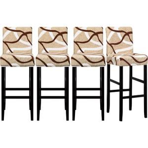 Lellen Jacquard Bar Chair Stool Cover - 4 Pack Stretch Chair Slipcover Pattern for Short Swivel Dining Chair-Counter Height Side Chairs (125845)