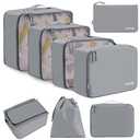BAGAIL 6 Set Packing Cubes Luggage Packing Organizers for Travel Accessories-Pewter Color