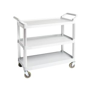 Amazon Basics 3-Tier Rolling Utility Cart, Commercial Grade, 400 lbs Loading Capacity, Portable Mobile Shelving, Gray