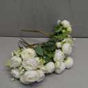 Floweroyal 4 Bunches Peony Artificial Flowers White Flowers Silk Peonies Bouquets for Wedding Party Table Centerpieces Floral Arrangement Home Kitchen Decor.