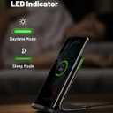 INIU Wireless Charger, 15W Fast Wireless Charging Station with Sleep-Friendly Adaptive Light Compatible with iPhone 17 16 15 14 13 12 Pro Max Samsung Galaxy S25 S24 S23 Note 20 Google etc (Black)