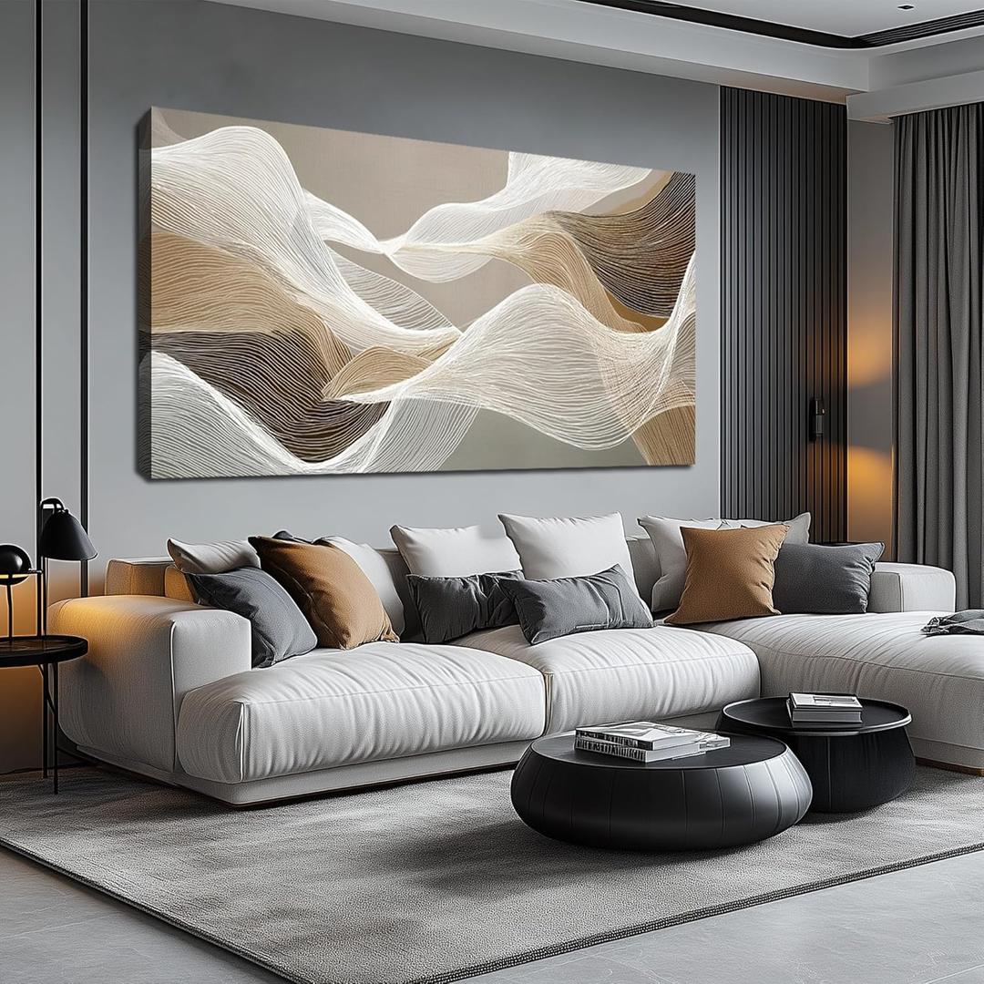 Abstract Wall Art Grey Wall Decor White Pictures Art Print Modern Canvas Artwork for Bedroom Bathroom Living Room Office 29"x 59"