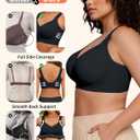 PoseFree Womens Seamless Wireless Supportive Bra Push Up Comfort Soft No Underwire Full Coverage T-Shirt Bra (Black, M)