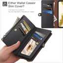 XcaseBar compatible with iPhone SE 3rd/7/8 Wallet case with Zipper Credit Card HolderRFID Blocking, Flip Folio Book PU Leather Phone case Shockproof Cover Men Women for Apple SE case Black