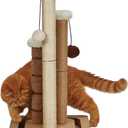 Cat Scratching Post Premium Natural Sisal Jute Carpet 3 Scratch Posts with Interactive Track Ball Base and Hanging Balls Toys Kitten Scratcher for Indoor Kittens and Small Cats