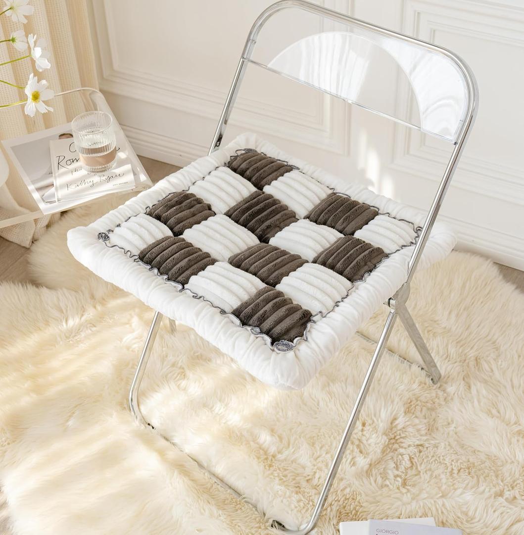 Funny Pet Couch Covers for Sofa Plush Checker Plaid Sofa Covers for Pets Washable 3 Cushion Couch Sofa Mat Friendly (Cream Black, 60x60 cm/23.6x23.6 in)