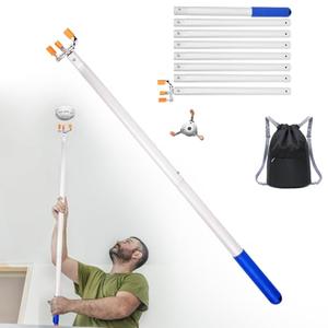 LOLOTONG Smoke Detector Changer Tool for Ceiling with 10.5FT Extension Pole and 1 Tool Pack, Professional Smoke Detector Removal Tool,Smoke Transducer for Convenient Installation Direct Replacement