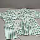 Women Y2k Peplum Shirt Puff Short Sleeve Lace Up Bow Blouse Tie Open Front Ruffle Hem Blouses Tops Streetwear, XL