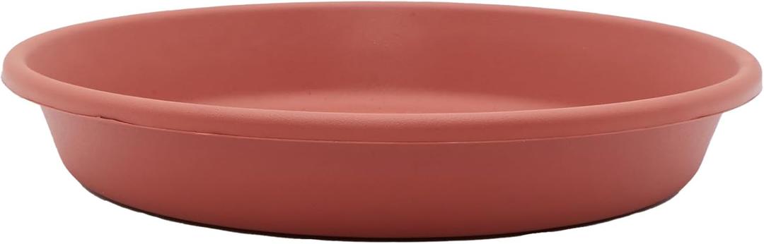 The HC Companies Flower Pot Saucers - Plastic Plant Saucer for Outdoors & Indoors - Traditional Design Plant Pot Trays for Water Drainage - Durable & Stylish Round Plant Tray (10-inch Clay)