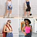 V FOR CITY Tank Top for Women with Built-in Padded Bra Adjustable Wide Strap Camisole Cotton Cami Shirts (Pink, S)