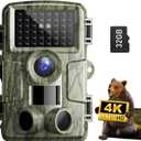 Trail Camera: with Night Vision 4K 48MP 130Wide-Angle Game Camera0.05s Trigger Motion Activated Hunting Camera 98ft IR Sensing IP66 Waterproof,for Outdoor Wildlife Surveillance & Home Security