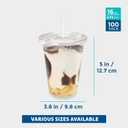 Freshware Clear Plastic Cups with Flat Lids and Straws [100 Cups - 16 oz] Disposable Cup for Iced Coffee, Smoothie, Milkshake, Cold Drinks, Translucent
