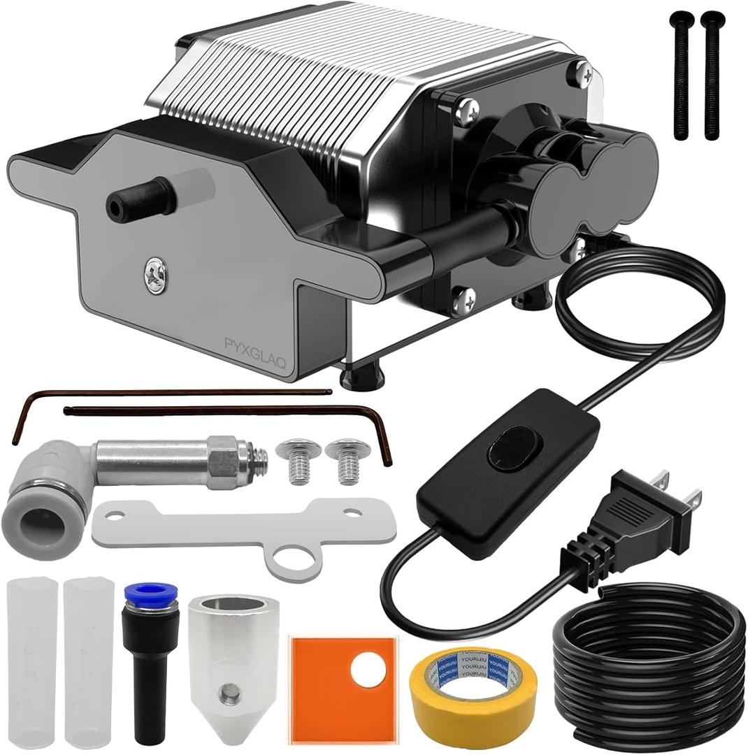 Air Assist for La-ser Cutter and Engraver, Air Assist Pump for La-ser Cutter, Stable 30L/min Airflow, for D1,D1 Pro La-ser Engraver and Other Cutter, Remove Smoke, Dust, Protect La-ser Lens.