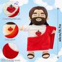 Yelakey Jesus Plush that Breathes, Jesus Stuffed Doll with Glow&Songs, Easter Toy Savior Doll for Church Sunday School Religious Easter Gift for Kids (Brown)