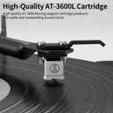 FEKTIK Record Player with Magnetic Cartridge, Bluetooth Belt Drive Vinyl Turntable High Fidelity System with 36 Watt Bookshelf Speakers, Built-in Phono Preamp, USB Recording and Auto Stop