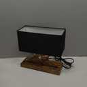 Creative Co-Op Rustic Resin Bird Table Lamp with Black Rectangle Shade, Gold Finish