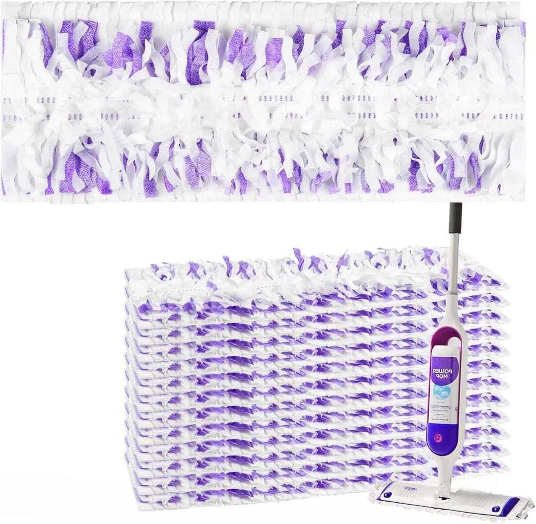 12 Pack Disposable Mop Pads for PowerMop Multi-Surface Floor Mop, Mopping Pad Refills for Floor Cleaning (12*Purple)