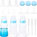 ASEVAT 4 oz 3PackPet Feeding Bottle, Anti-Choking Puppy Feeder Design,with 3pcs Replaceable and Reusable Silicone Nipples for Feeding Puppies, Kittens, Small Animals