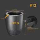 QNK Clay Graphite Crucible for Metal Melting Casting Refining Gold Silver Copper Brass Aluminum 1800(3300F) High Temperature Resistance Without Spout 12KG
