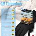 RIGWARL Waterproof Gloves for Cold Weather with 3M Thinsulate, Extreme Cold Winter Snow Glove 7 Layer Thermal Men Women/Youth (Black)
