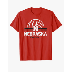 Nebraska Cornhuskers Volleyball Smash Red T-Shirt 2XL