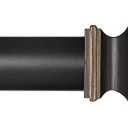 Ivilon Drapery Treatment Window Curtain Rod - Square Design 1 1/8 Rod. 16 to 28 Inch - Antique Black