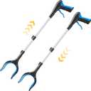 Telescopic Grabber Reacher Tool, 5-Level Adjustable (23'' to 41'') - Extendable Gripper and Reaching Tool - Heavy Duty Pick Up Stick Grabbers for Elderly, Surgery Recovery Must Haves (Blue-2pc)