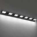 SineRise LED Modern Bathroom Vanity Light Fixtures (7-Light, 55-Inch), Matte Black Modern Acrylic Bathroom Wall Lighting Fixtures Over Mirror (Cool White 6000K) (Matte Black- Non-dimmable)