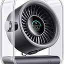 DIGIX Portable Desk Fan for Bedroom, Rechargeable Small Table Fan with 100 Speeds, 90° Rotation, Turbo Airflow, LED Display, Quiet Personal USB Cooling Fan for Office Home Travel Camping, Black