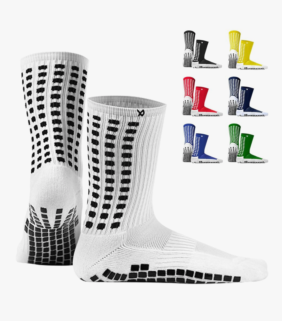 Lux Dual Grip Socks - Soccer Grip Socks for Men and Women. GripArray Performance & Comfort, One Size 6 - 11.5
