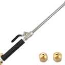 High Pressure Power Washer wand, Hydro Jet Water Hose Nozzle,Watering Sprayer Cleaning Tool, Wand Lance for Gutter Patio Car Pet Window Glass Black