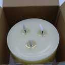 3 Wick Extra Large Flameless Candles, 6"x6" Flat Battery Operated Candles with Remote, Real Wax Led Candles with 3D Flickering, Fake Candle Flame for Home Decor (Ivory)