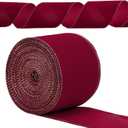 Yungyan Velvet Ribbons with Gold Edge Felt Ribbon Gift Bow Wrapping Ribbon Waterproof for Handmade, Home Decor, Gift Wrapping, Wreath DIY Crafts, Christmas Tree(Burgundy,4 Inch X 35 Yards)