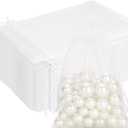 100PCS White Organza Bags, 4x6 in Sheer Mesh Drawstring Gift Bags, Jewelry Pouches Candy Bag for Wedding Favors, Christmas