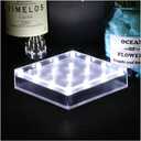 LARDUX Led Light Base - 5 inch Square Lights Display Stand for Effiel Tower Vase Crystal Glass Art LED Pedestal Base - Charging USB or Battery Powered