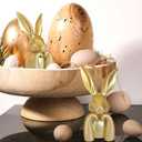Easter Decorations for Home,Mini Resin Golden Bunnies Spring Sculpture Tabletop Ornament,Brass Rabbit Decor for Spring Home Decor, Vintage Resin Bunnies for Table Centerpieces Mantel Decorations