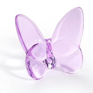 HOgardenME Glass Crystal Butterfly Ornaments Home Decoration Crafts Holiday Party, for Crystal Butterfly Figurines, Flying Butterfly Collectible Home Ornament Decor (Purple)