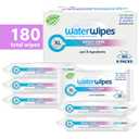 WaterWipes Sensitive Whole Body Cleansing Wipes, 99.9% Purified Water, XL Textured Wipes, Incontinence Care, Fragrance Free, 180 Count