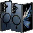 Hensinple for Samsung Galaxy Z Fold 7 Case Magnetic,Z Fold 7 Case [Compatible with MagSafe] Translucent Matte Military Grade Drop Proof Protection Shockproof Hard PC Rugged Phone Cover(Black)