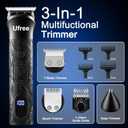 Ufree Beard Trimmer, Hair Clippers Mens Shaver Electric Razor, Hair Trimmer for Men Cordless Barber Clippers and Trimmers Set, Hair Cutting Kit for Men Grooming Gifts, Black