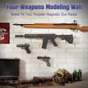 DGWJSU Gun Magnet Mount 35 lbs Rating, Real Wood Gun Magnet, Hidden Magnet Gun Mount for Pistol, Rifle, Shotgun, Using in Wall Gun Rack, Car, Truck, Safe, Desks, Gun Gifts- Pentagon(1-Pack