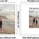 Americanflat 24x24 Picture Frame with Polished Plexiglass - Use as 11x14 Frame with Mat or Display 24x24 Photo Without Mat - Streamline Collection - Thin Border Square Frames for Wall Display - White