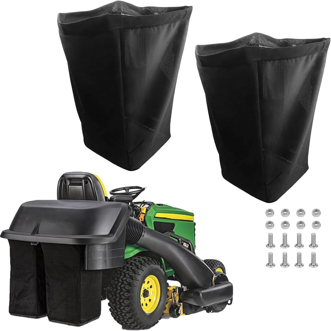2 Set of AM122416 Grass Bag, Compatible with John Deere AM101602 Grass Bags, Fits Series 100 L110 X110 125 D100 LA120 Z225 & More