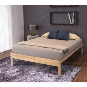 KD Frames Nomad Platform Bed - California King Bed Frame - Unfinished Wood Bed Frame - Minimalist Swedish Design - Natural Wood Bed - Easy Assembly, No Box Spring Needed - California King Bed