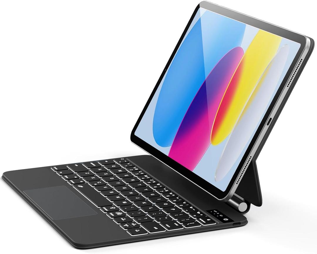 For iPad (A16) 11th &10th generation Case with Keyboard, Backlight Multi-Touch Trackpad for iPad 11th Gen 2025 11 inch&10th Gen 2022 10.9 inch, Magic-Style with Floating Cantilever Stand, T-Black