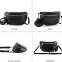 Crossbody Bags for Women Fashion Sling Purse Shoulder Bag Fanny Pack Leather Causal Chest Bum Bag Cross Body Purse (Black)